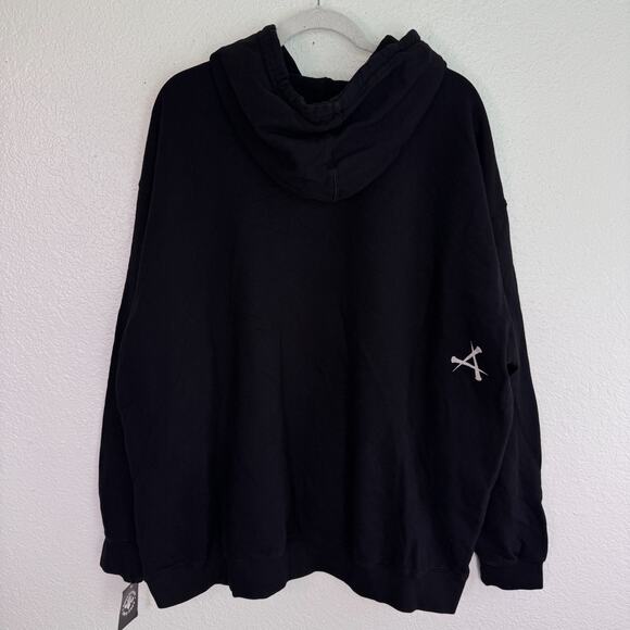 Affliction Hoodie Mens 2XL Skeleton Skull Graphic Pullover Gothic Grunge NEW - Picture 2 of 12